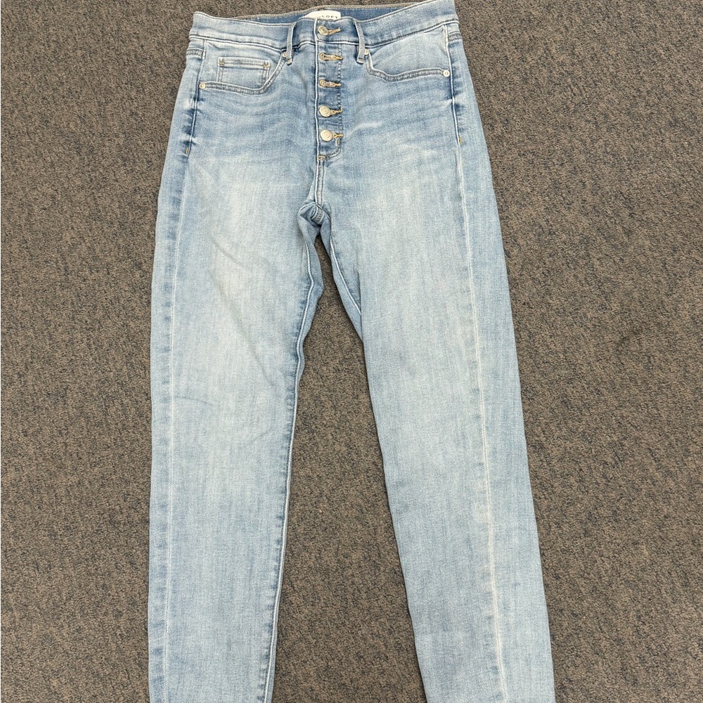 LOFT Light Blue Ankle Jeans with Button Fly